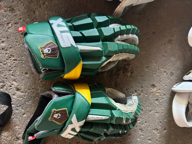 Game Worn- STX Surgeon Lacrosse Gloves (Used)