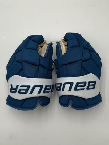 Lightly Used Mittelstadt Colorado Avalanche Bauer 14" Pro Stock Supreme Mach Gloves
