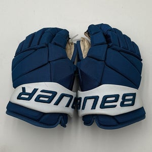 Lightly Used Colorado Avalanche Johnson Bauer 14" Pro Stock Vapor Hyperlite Gloves