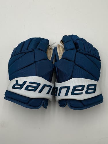 Lightly Used Colorado Avalanche Johnson Bauer 14" Pro Stock Vapor Hyperlite Gloves