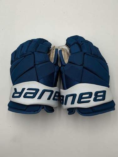 Lightly Used Colorado Avalanche Johnson Bauer 14" Pro Stock Vapor Hyperlite Gloves