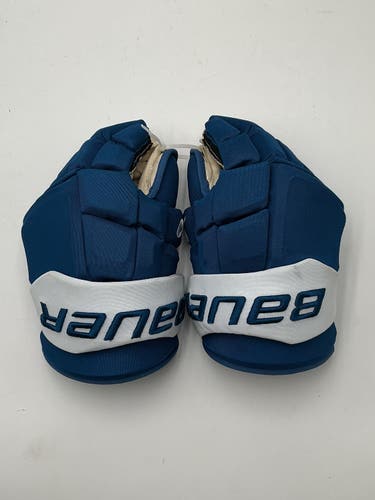 Lightly Used Walker Colorado Avalanche Bauer 14" Pro Stock Supreme Mach Gloves