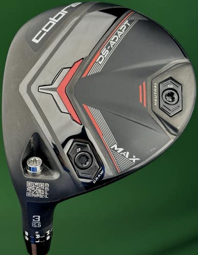 Cobra DS-Adapt MAX Fairway 3-Wood 15.5* LEFT Hand Denali Red 50g Senior Flex LH