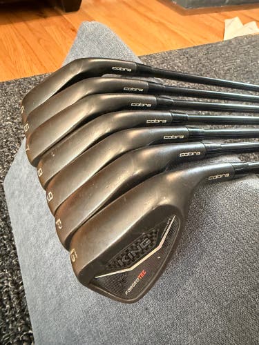 Cobra King Forged Tec Black Right Handed Iron Set Stiff Flex (7 Clubs) #5 - #9, PW, UW (Used)