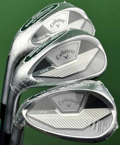 Callaway CB12 Wedge Set LEFT Hand 52-12*, 56-14*, 60-12* Steel KBS HI-REV LH NEW