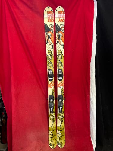 vintage K2 MissDemeanor twin tip park 169cm skis, Salomon C509 binding range: 311-329mm