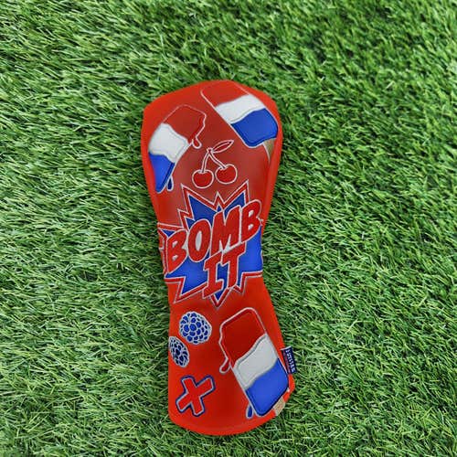 CMC DESIGN RED WHITE AND BLUE POPSICLE HYBRID HEADCOVER VERYGOOD