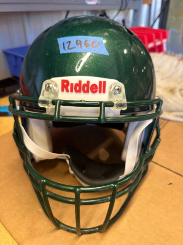 USED RIDDELL SPEED ICON ADULT HELMET - MEDIUM - FOREST GREEN METALLIC