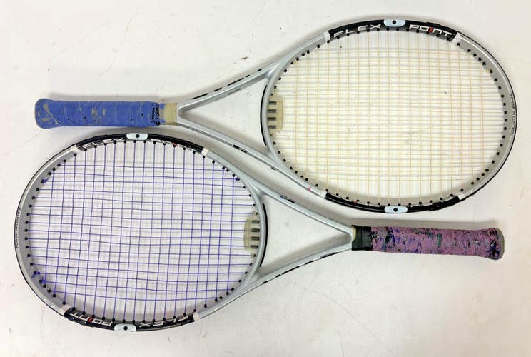 (2) HEAD Flex Point 6 Oversize 112 Sq In Tennis Racquets 4-3/8" & 4-1/2" Grips