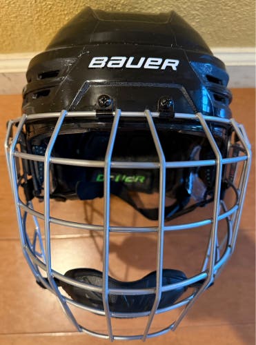 Bauer RE-AKT 85 Hockey Helmet Combo w/ Cage - Black - Senior Large (L/G) (Used)