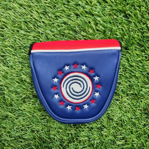 ODYSSEY RED WHITE AND BLUE MALLET PUTTER HEADCOVER VERYGOOD