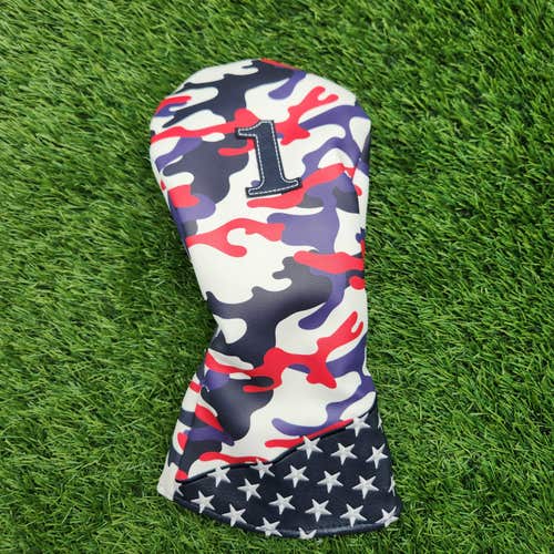 NEW CMC DESIGN RED WHITE AND BLUE CAMO DRIVER HEADCOVER BRANDNEW