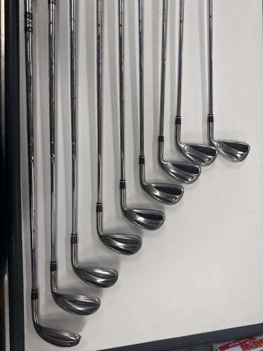 Men's 2010 Nike Slingshot Right Handed Iron Set Stiff Flex (9 Clubs) #3 - #9, PW, SW 35" (Used)