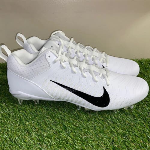 Men's Size 13.5 Nike Alpha Menace Pro 2 Low White Football Cleats CV6477-100 NFL