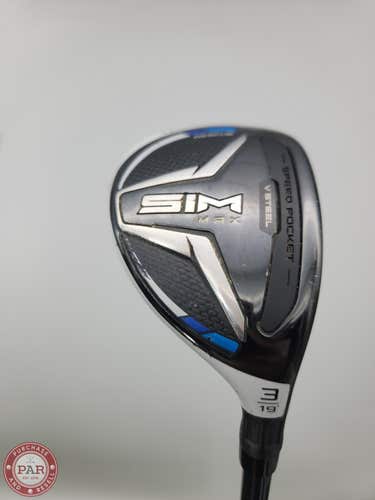 2020 TAYLORMADE SIM MAX 3 HYBRID 19* STIFF FUJI VENTUS 7 BLUE +HC GOOD