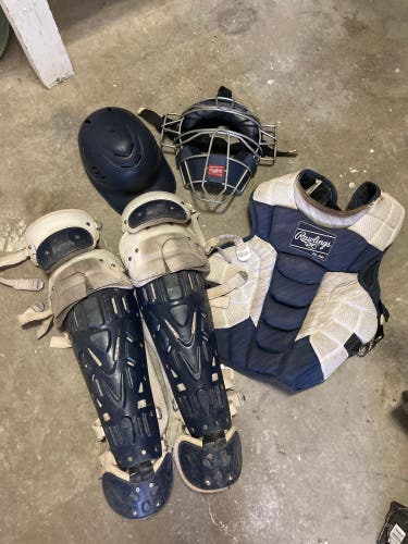 Blue Rawlings Velo 2.0 Catcher's Set (Used)