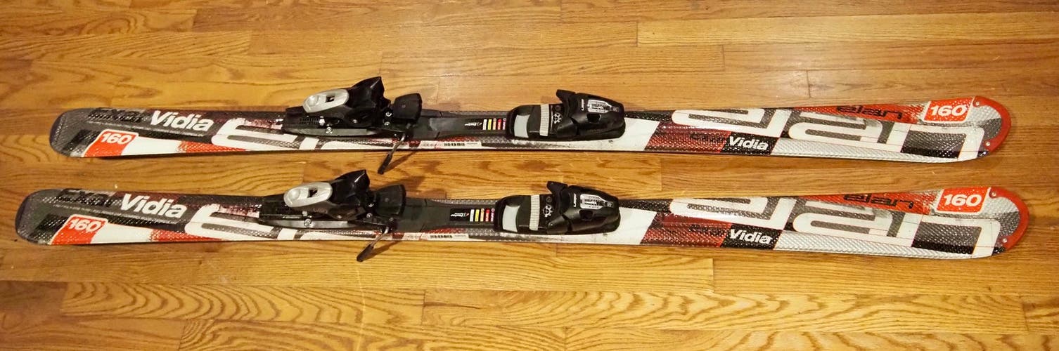 Unisex All Mountain 160 cm Elan Exar Vidia Skis With Bindings Max Din 10 (Used)