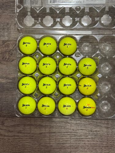 15 Srixon Z-Star / Z-Star XV Yellow Golf Balls - 5A/4A Condition
