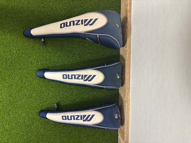 Mizuno Golf Headcover Set Driver 3 Wood 5 Wood Blue White OEM Matching Set
