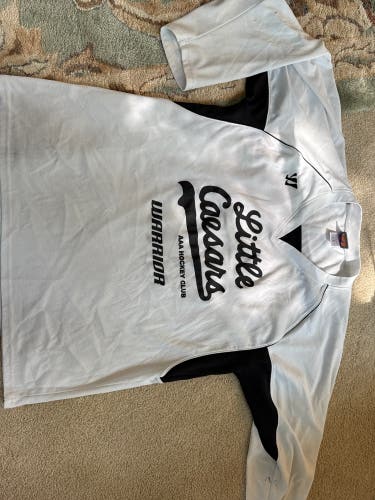 Little Caesars AAA Hockey White XL Adult Unisex Warrior Jersey (Used)
