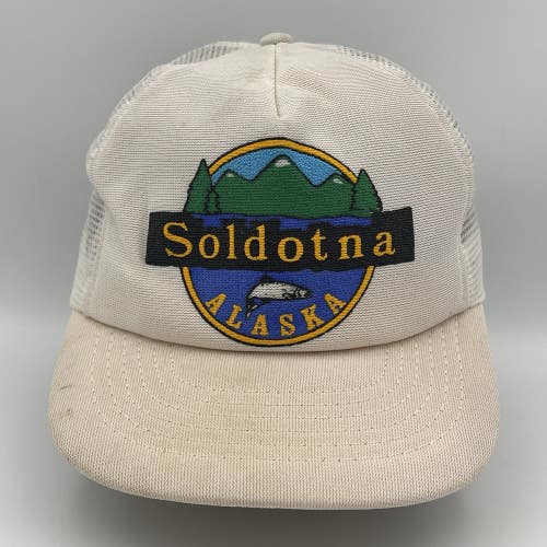 Vintage 80s USA Soldotna Alaska Puff Newton Anchorage Trucker Snapback Hat