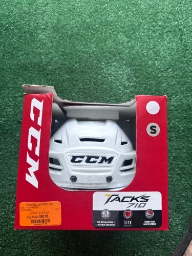 White Small CCM Tacks 710 Helmet (New)