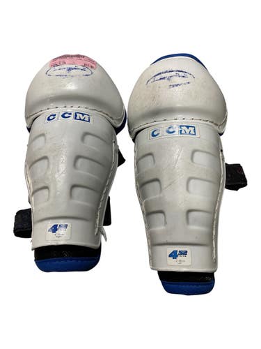 Used CCM TACKS 452 Youth Shin Guards White 8" 11847-S000035964