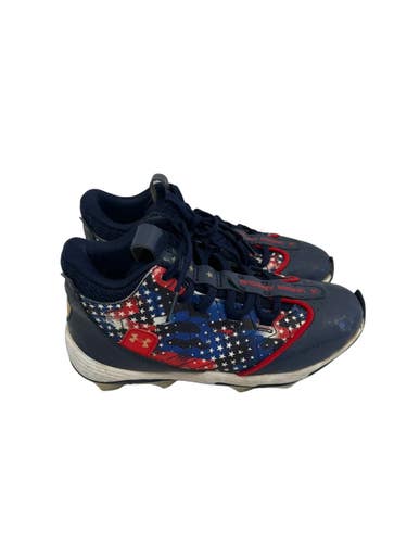 Used Under Armour HARPER BB/SB Cleats White/Red/Navy Junior 02 11692-S000155886