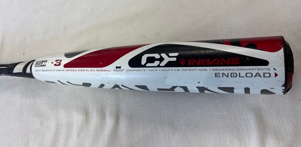 DeMarini CF Insane Composite BBCOR Certified Bat (-3) 29 oz 32" (Used)