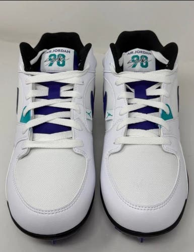 Air Jordan Stadium 90 Low 'Grape' White Football Cleats, Size 9.5 HQ0210-105