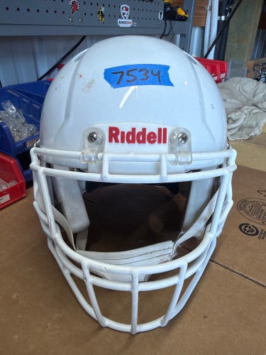 USED RIDDELL SPEED ICON ADULT HELMET - LARGE - WHITE METALLIC