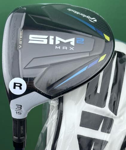 TaylorMade SIM2 MAX Fairway 3-Wood LEFT Hand 3W 15* Regular Ventus Blue LH NEW