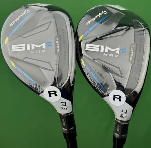 TaylorMade SIM2 Max Rescue Hybrid Set 3H - 19*, 4H - 22* Regular Flex w/ Covers