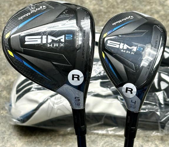 TaylorMade SIM2 MAX Set 5-Wood 18*, 4-Hybrid 22* Ventus Regular Flex RH NEW