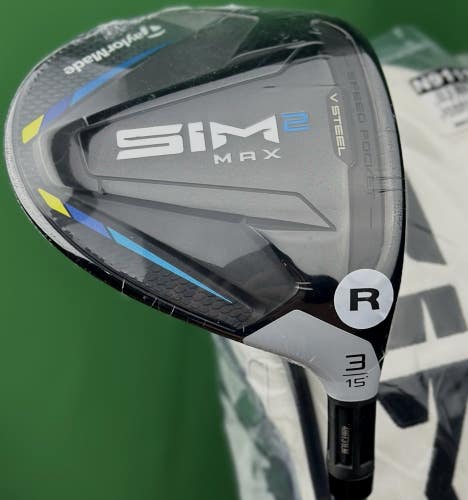 TaylorMade SIM2 MAX Fairway 3-Wood 3W 15* Regular Flex Ventus Blue w/ Cover NEW!