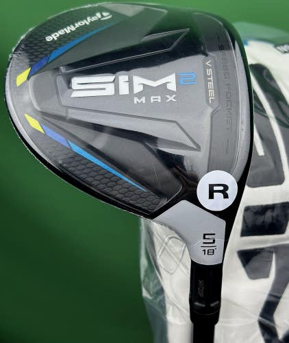 TaylorMade SIM2 MAX Fairway 5-Wood 5W 18* Regular Flex Ventus Blue w/ Cover NEW
