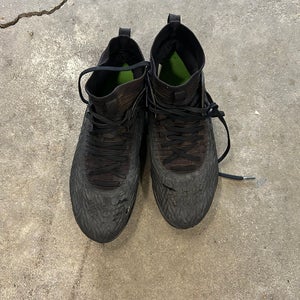 Black Men's Size M 9.5 (W 10.5) Adult Under Armour Yard Turf High Top Molded Cleats (Used)