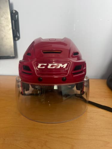 Medium CCM Tacks 710 Helmet Pro Stock red color