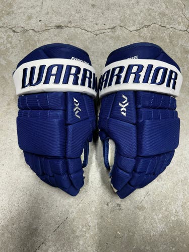 13.5” Warrior ALPHA X1 Pro Hockey Gloves Toronto Maple Leafs (Used) Pro Stock
