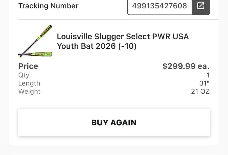 2026 Louisville Slugger Select PWR Hybrid USABat Certified Bat (-10) 21 oz 31" (Used)
