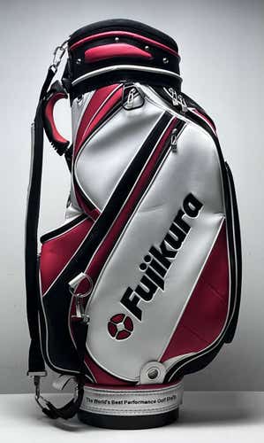 Fujikura Tour Staff Bag White 5-Way Divide Single Strap Golf Bag