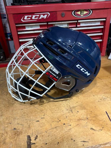 Large CCM Tacks 910 Helmet Combo w/ White Cage (New)