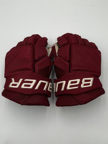 Lightly Used Durzi Arizona Coyotes Bauer 14" Pro Stock Vapor Hyperlite Gloves