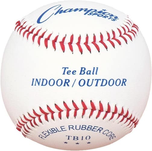 Champion Sports Dozen Pack (12) TB10 Safety-Soft, Sponge Core Tee Ball Baseballs