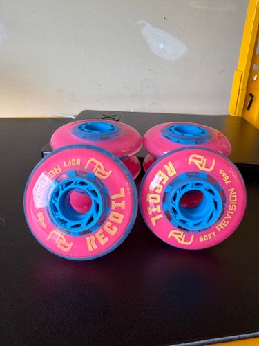 (8 Pack) Revision Flex SOFT Wheels Inline Roller Hockey Wheels 80MM 76MM
