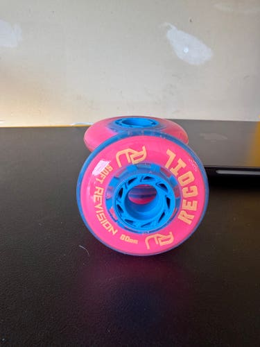 (4 Pack) Revision Recoil Soft Wheels Inline Roller Hockey Wheels 80MM