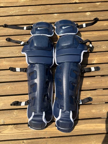 Nike Vapor Pro Catcher's Leg Guards (Navy/White) 20”