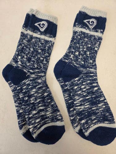 ST1 Mens NFL LOS ANGELES RAMS Lot of 2 Crew Socks LARGE 8-13 NEW