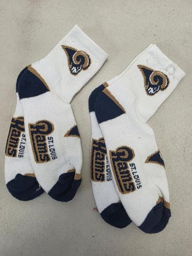 ST13 Mens NFL LOS ANGELES RAMS Lot of 2 Crew Socks LARGE 8-13 NEW