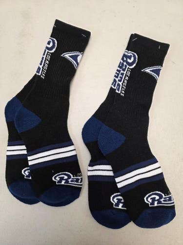 ST19 Mens NFL LOS ANGELES RAMS Lot of 2 Crew Socks LARGE 8-13 NEW